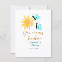 Je bent mijn zonneschijn geel oranje zon blauw bot