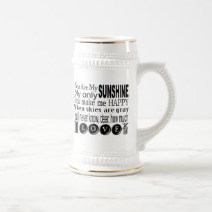 Je bent mijn zonneschijn-kleding en gifts bierpul
