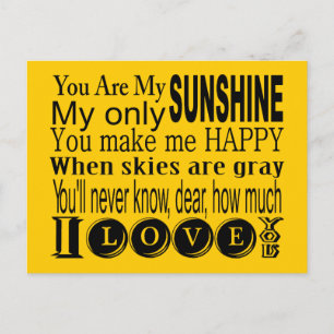 Je bent mijn zonneschijn-kleding en gifts briefkaart