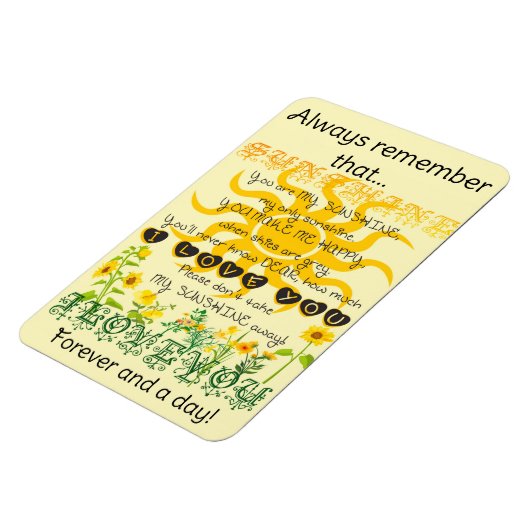 Je bent mijn zonneschijn magneet (Linkerzijde)