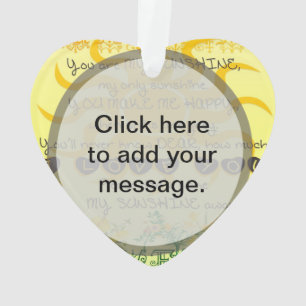 Je bent mijn zonneschijn met bloemen in Geel Ornament