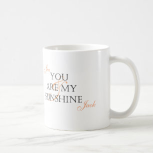"Je bent mijn zonneschijn" met de naam van kindere Koffiemok