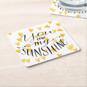 Je bent mijn zonneschijn vierkante kartonnen onderzetter (Schuin)