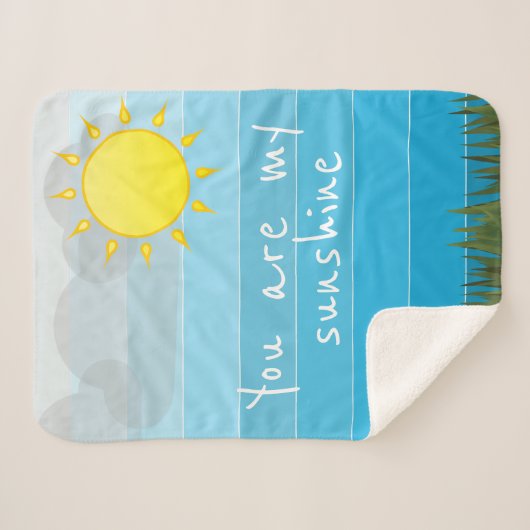 Je bent mijn zonneschijn-zonnewolken en groene gra sherpa deken (Voorkant (horizontaal))