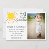 Je bent mijn zonneschijndag uitnodiging met afbeel (Voorkant)