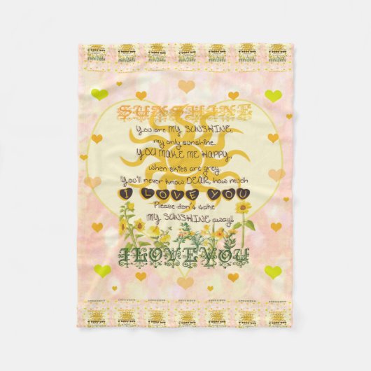 Je bent mijn zonnige hart fleece deken (Voorkant)