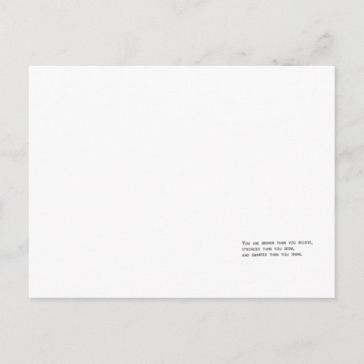 Je bent moedig dan je gelooft briefkaart (Voorkant)