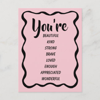 Je Bent Mooi Aardig Sterk Geliefd | Inspirerend Briefkaart