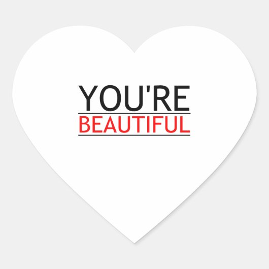 JE BENT MOOI HART STICKER (Voorkant)