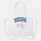 JE BENT MOOI met vlinderoutline stijl Schort (Voorkant)