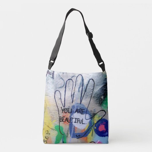Je bent mooie graffiti crossbody tas (Achterkant)
