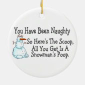Je bent Naughty Snowmans Poop geweest Keramisch Ornament (Achterkant)