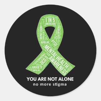 Je bent niet alleen 12 stappen herstel na aa menta ronde sticker
