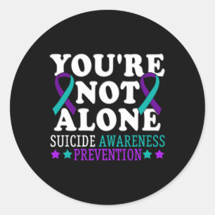 Je bent niet alleen Depressie Zelfmoordpreventie A Ronde Sticker