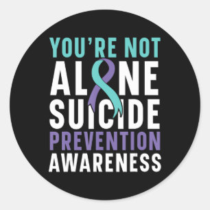 Je bent niet alleen Depressie Zelfmoordpreventie A Ronde Sticker