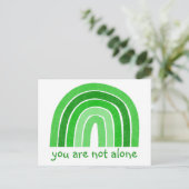 Je bent niet alleen groen voor bewustwording op he briefkaart (Staand voorkant)