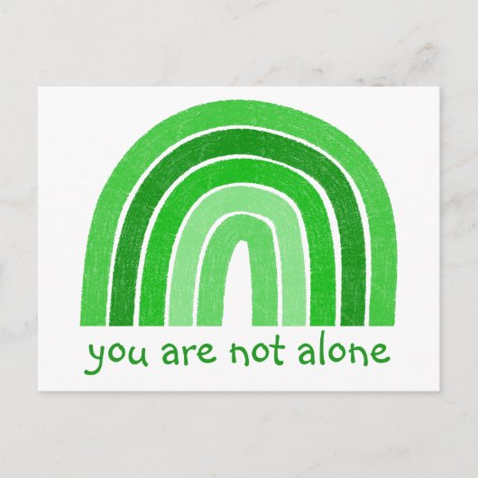 Je bent niet alleen groen voor bewustwording op he briefkaart (Voorkant)