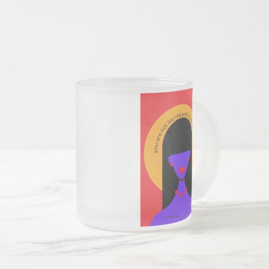 Je bent niet te oud- matte mok (Voorkant rechts)