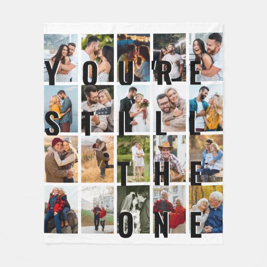 Je bent nog steeds de One 20 Vertical Photo Collag Fleece Deken (Voorkant)