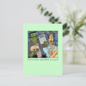 Je bent nooit tevreden briefkaart (Staand voorkant)