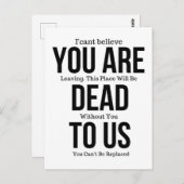 Je bent nu dood aan ons Magnet Briefkaart (Voorkant / Achterkant)