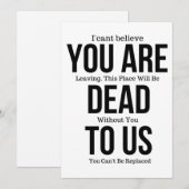 Je bent nu dood aan ons Magnet Kaart (Voorkant / Achterkant)