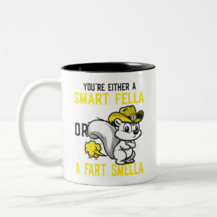 Je bent of een slimme kerel of een scheet Smella M Tweekleurige Koffiemok