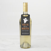 Je bent opgevoed Oranje en Black Halloween Flessenhanger (Op fles)