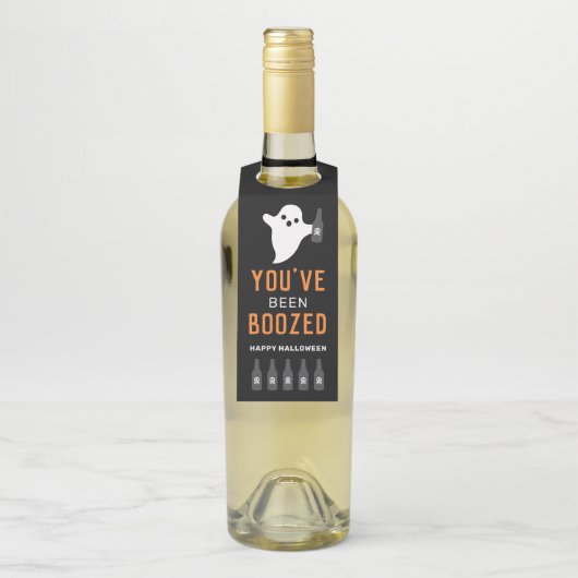 Je bent opgevoed Oranje en Black Halloween Flessenhanger (Op fles)