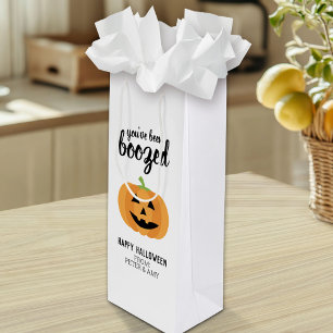 Je bent opgevoed - Pumpkin Halloween Party Wijn Cadeautas