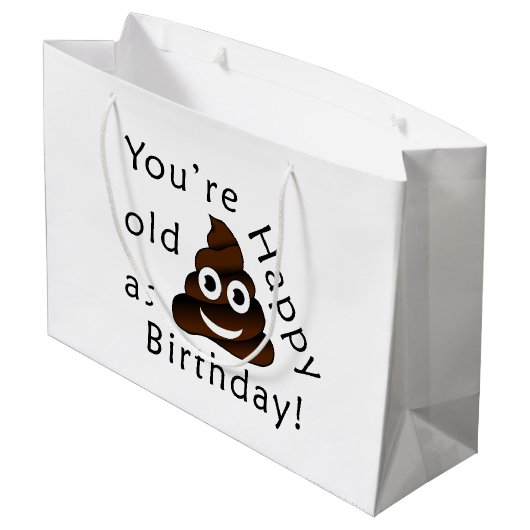 Je bent oud zoals... Happy Birthday | grappige poe Large Cadeauzakje (Achterkant Gekanteld)