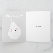 Je bent pearfect grappig groen peer wenskaart kaart (Binnen)
