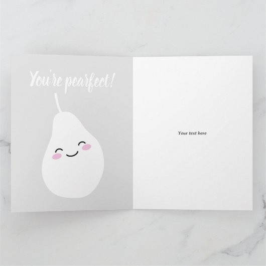Je bent pearfect grappig groen peer wenskaart kaart (Binnen)