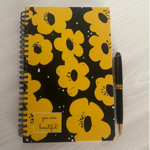 Je bent prachtig MCM Floral Yellow Notitieboek
