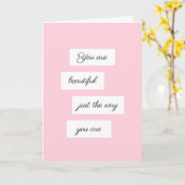 Je bent prachtig net zoals je bent kaart (Gele Bloem)