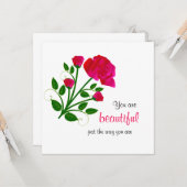 Je bent prachtig, net zoals je rood bent. kaart (Voorkant / Achterkant in situ)