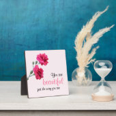 Je bent prachtig net zoals je roze bloem bent fotoplaat (Insitu)