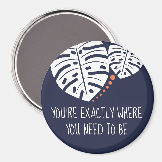 Je bent precies waar je moet zijn, Navy Blue Magneet (Voorkant / Achterkant)