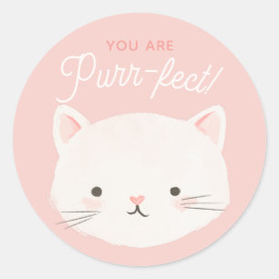 Je bent prufect Kitty Cat Classroom Valentine Day Ronde Sticker