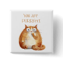 je bent purrfect - oranje kat badge