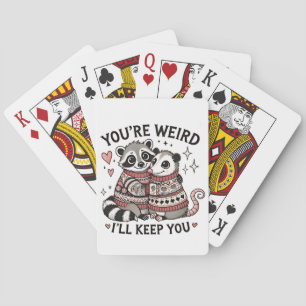 Je bent raar, ik hou je Valentijnsdag wasbeer Pokerkaarten