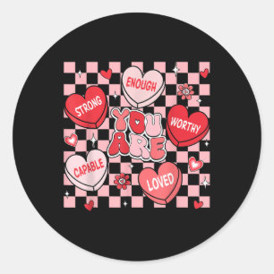 Je bent rijk genoeg aan Snoep hartleraar Va Ronde Sticker
