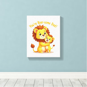 Je bent Roar-some Dad Wall Art 🦁 Schattigee Vader Canvas Afdruk