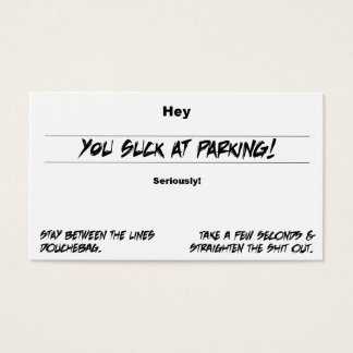 Je bent slecht bij het parkeren visitekaartjes