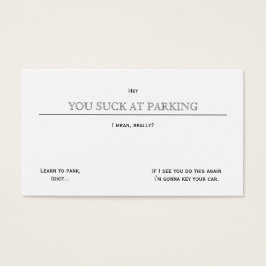 Je bent slecht bij het parkeren visitekaartjes