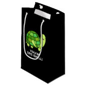 Je bent Spe-shell Funny Tortoise Pun Dark BG Klein Cadeauzakje (Voorkant Gekanteld)