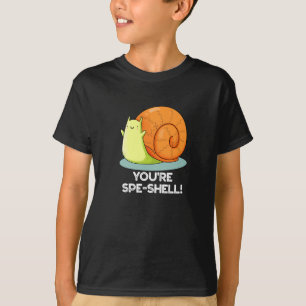 Je bent Spe-shell Grappige Snail Pun Dark BG T-shirt