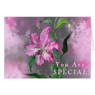 Je bent speciale Kaart Paarse roze Lily bloemen