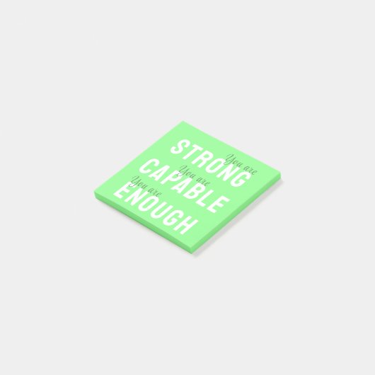 Je bent sterk, capabel, genoeg, positief post-it® notes (Schuin)
