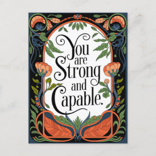 Je bent sterk en capabel Inspirerend quote Aankondigingskaart
